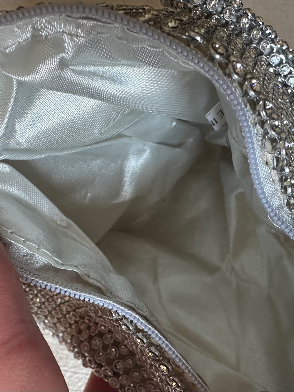 Silver Crystal Mesh Evening Bag - Picture 4 of 8